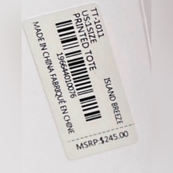 Trina Turk Island Breeze Black/Cream Tote with Hand and Shoulder Strap MSRP $245 - Picture 5 of 5